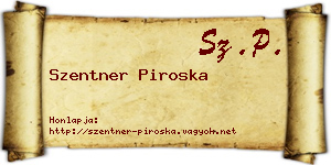 Szentner Piroska névjegykártya