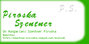 piroska szentner business card
